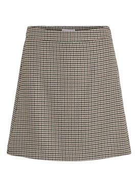 Falda Vila Vienilla beige pata de gallo para mujer