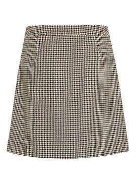 Falda Vila Vienilla beige pata de gallo para mujer