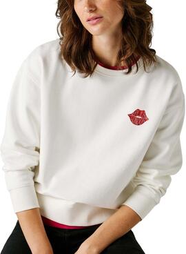Sudadera Pepe Jeans Letha blanco para mujer
