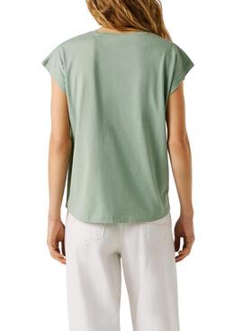 Camiseta Pepe Jeans Bloom verde para mujer