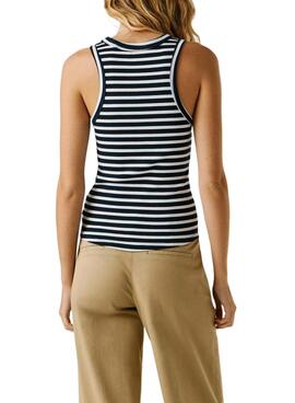 Camiseta Pepe Jeans Marian azul y blanco para mujer