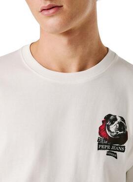 Camiseta Pepe Jeans Shad bulldog blanco para hombre