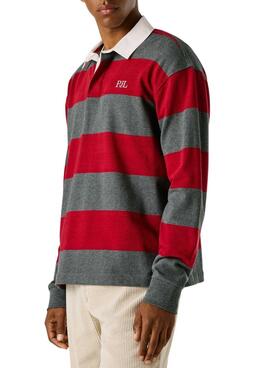 Polo Pepe Jeans Craig rojo y gris para hombre