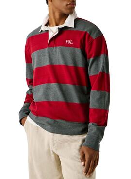 Polo Pepe Jeans Craig rojo y gris para hombre