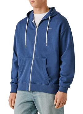Sudadera con cremallera Pepe Jeans Geo azul para hombre