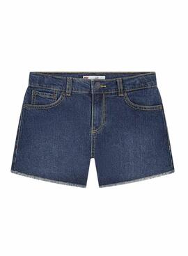 Short Levis A Line azul oscuro para niña