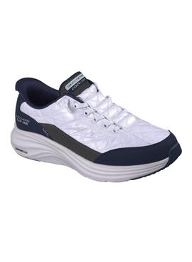 Zapatillas Skechers Contour Foam blanco y azul marino para hombre