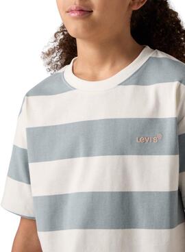 Camiseta Levis Big Stripe azul para niño