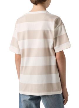 Camiseta Levis Big Stripe beige para niño