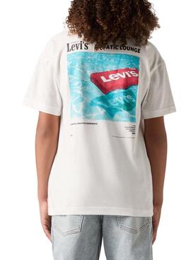 Camiseta Levis Aquatic Lounge blanco para niño