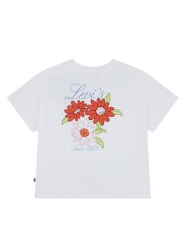 Camiseta Levis Floral blanco para niña