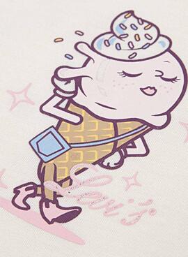 Camiseta Levis Just Chillling beige para niña