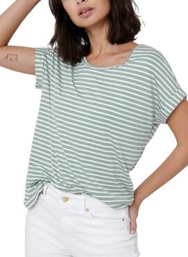 Camiseta Only Moster rayas verde para mujer