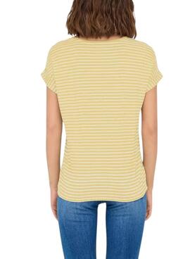 Camiseta Only Moster rayas amarillo para mujer