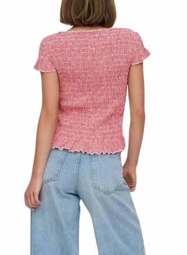 Top Only Celle estampado vichy rojo para mujer