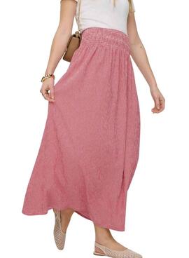 Falda Only Celle estampado vichy rojo para mujer