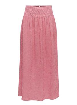 Falda Only Celle estampado vichy rojo para mujer