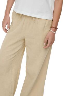 Pantalón Only Thyra beige para mujer