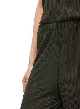 Pantalones Vila Viplisa plisado verde para mujer