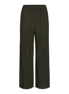 Pantalones Vila Viplisa plisado verde para mujer