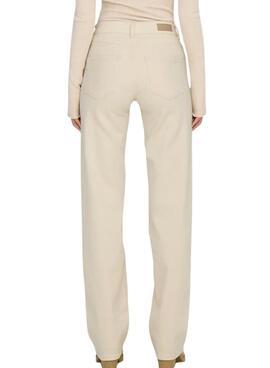 Pantalón vaquero Only Blush beige para mujer