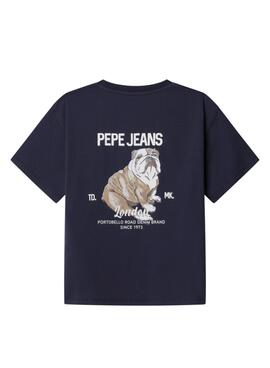 Camiseta Pepe Jeans Cutbert en azul marino para niño