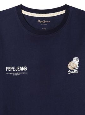 Camiseta Pepe Jeans Cutbert en azul marino para niño