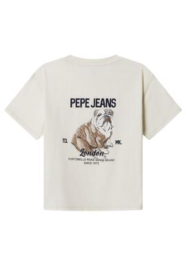 Camiseta Pepe Jeans Cutbert en blanco para niño
