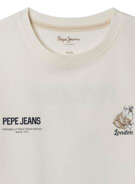 Camiseta Pepe Jeans Cutbert en blanco para niño