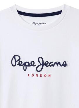 Camiseta logo Pepe Jeans New Art blanco para niño 