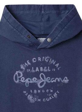 Sudadera Pepe Jeans Vernon logo circular azul oscuro para niño 