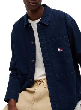 Sobrecamisa Tommy Jeans oversize marino para hombre