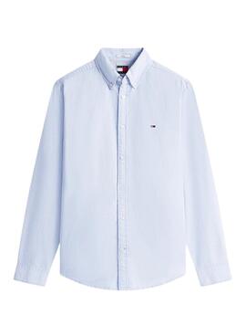 Camisa Tommy Jeans Oxford con logo azul para hombre