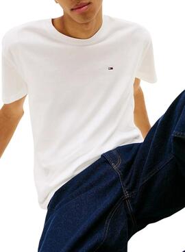 Camiseta Tommy Jeans Sflag blanco para hombre