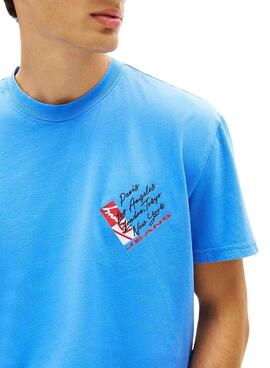 Camiseta Tommy Jeans Shift azulón para hombre