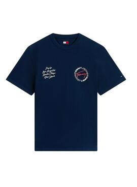 Camiseta Tommy Jeans Circle Relaxed marino para hombre