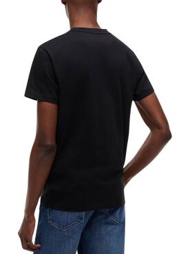 Camiseta Tommy Jeans Sign Chest Slim negro para hombre