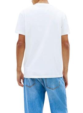 Camiseta Tommy Jeans Signature Stripe blanco para hombre
