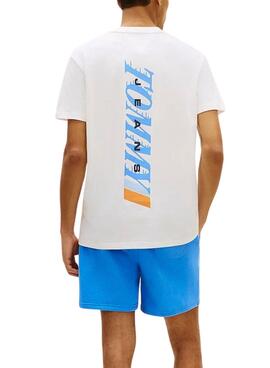 Camiseta Tommy Jeans Vintage logo trasero beige para hombre