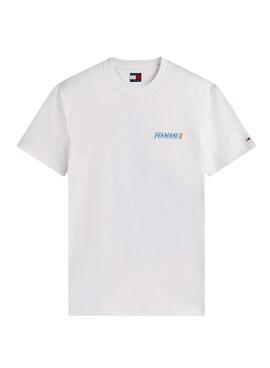 Camiseta Tommy Jeans Vintage logo trasero beige para hombre