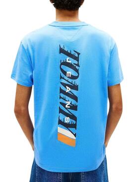 Camiseta Tommy Jeans Vintage logo trasero azulón para hombre