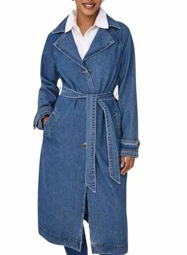 Gabardina denim Only Malou azul para mujer