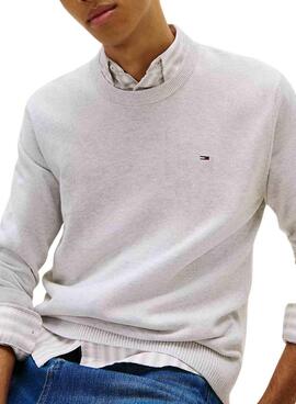Jersey Tommy Jeans Essential slim gris para hombre