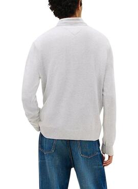 Jersey Tommy Jeans Essential slim gris para hombre