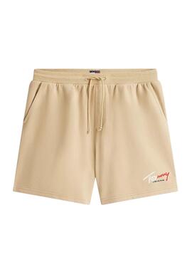 Pantalón corto Tommy Jeans Signature beige para hombre