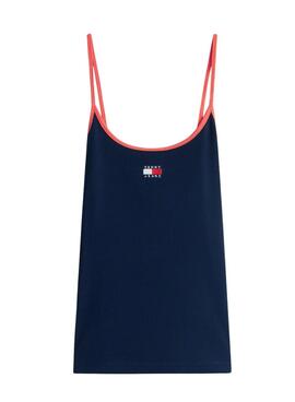 Top Tommy Jeans Slim Badge marino para mujer