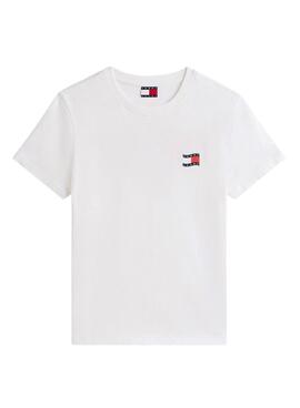 Camiseta Tommy Jeans Wavy Flag blanco para mujer