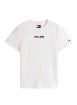 Camiseta Tommy Jeans Essential logo blanco para mujer