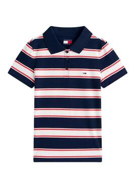 Polo Tommy Jeans slim rib estampado de rayas para mujer