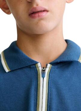 Polo Mayoral azul cremallera para niño 